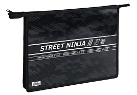Папка для труда А4 ArtSpace ПТР-22_42245 "Ninja", 2 отделения пластик, фольга, на молнии