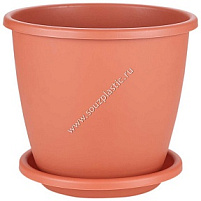 Кашпо цветочное 11л Афина М6546 коричневое с поддоном