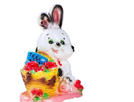 Копилка Заяц с корзиной мал. 23см