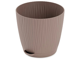 Кашпо цветочное 0,7л Флис М8427 какао с прикорневым поливом