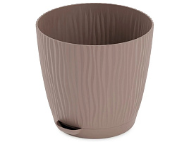 Кашпо цветочное 0,7л Флис М8427 какао с прикорневым поливом