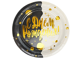 Тарелка бумажная 18см 6231609 День и ночь 6шт