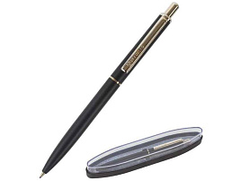 Ручка BRAUBERG 143476 шариковая "Larghetto", СИНЯЯ, корпус черный с хромированными деталями, линия письма 0,5 мм