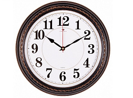 Часы настенные "21 Век" 28,5*28,5 2950-002 Классика черные с бронзой круглые