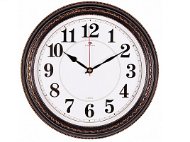Часы настенные "21 Век" 28,5*28,5 2950-002 Классика черные с бронзой круглые