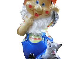 Фигурка садовая Гном с котенком 2С29 41*21см