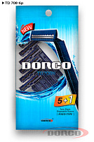 Станок для бритья Dorco женский одноразовый 2 лезвия 5шт.TD-708W