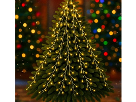 Электрогирлянда проволока 3м 600ламп конский хвост желтая А-5