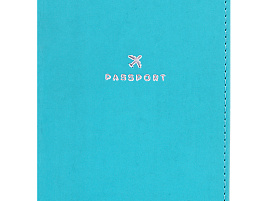 Обложка на паспорт OfficeSpace 311107 "Journey", кожзам, бирюза, тиснение фольгой