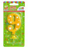 Свеча-цифра "9" Ч16099 звездочки