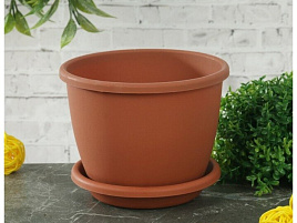 Кашпо цветочное 1,1л Афина М6488 коричневый с/п