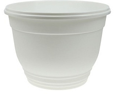 Кашпо цветочное 2л Цегла 001229 белое с поддоном