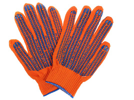 Перчатки х/б ПВХ 6-х нитк Люкс на блистере 0002