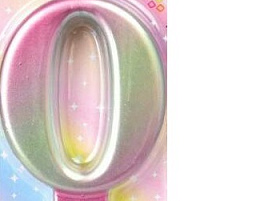 Свеча-цифра "0" Северное сияние Ч43150