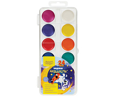 Краски 24цв. Мульти-Пульти АП_48562 Енот в космосе медовая, перламутровая, без кисти, (8 перл.+золото+серебро+2 флуор.)