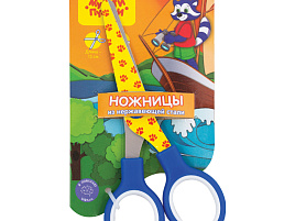 Ножницы детские 13см. Мульти-Пульти MS_16026 "Приключения Енота" с рисунком на лезвиях, ассорти, европодвес