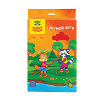 Фетр цветной Мульти-Пульти ФЦ5_18063 "Приключения Енота", А4, 5л., 5цв., 2мм