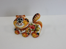 Сувенир Гжель Кот Макар (лежит)