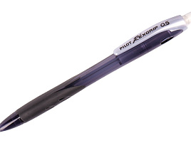 Карандаш механический Pilot H-105-B "Rexgrip" 0,5мм, с ластиком, черный корпус