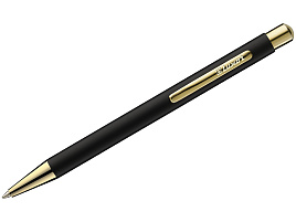Ручка Luxor 8236 "Nova" синяя, 1,0мм, корпус черный/золото, кнопочный механизм