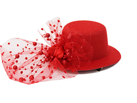 Зажим для волос H-15 Шляпа/Цветок/Фатин