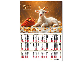 Календарь листов. 2027г. 10175 Символ года, 420*594 мм. мелованная бумага, 105 г/м2