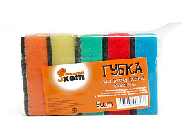 Губка для посуды Рыжий Кот 5шт макси 95*65*30мм