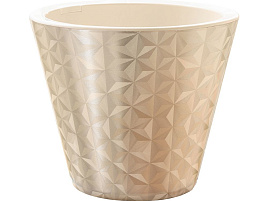 Кашпо цветочное 3л Грани КШ-9280 кремовое