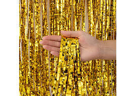 Фотозона Занавес Дождик 6014398 металлик золото