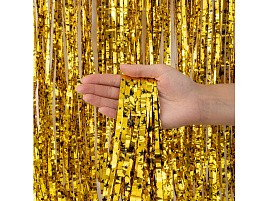 Фотозона Занавес Дождик 6014398 металлик золото