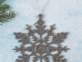 Подвеска пластик Снежинка с бархатом 12,5см НУ-5120