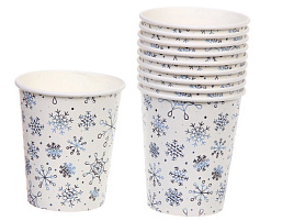 Стакан бумажный 893-224 Снежные искры (10шт)