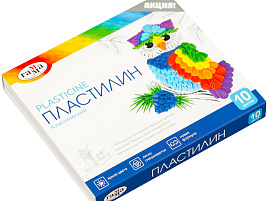 Пластилин 10цв. Классический 281032 200г, со стеком, картон