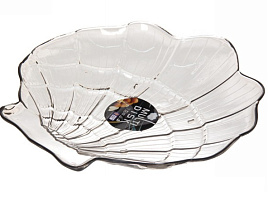 Тарелка пластик 403-904 Ракушка кофейная 22*23,5см