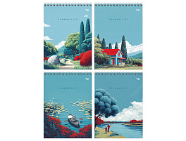 Блокнот 60л. BG Б5гр60 06692 А5 на гребне "Tranquility", твердая подложка