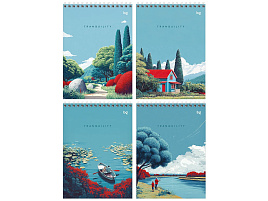 Блокнот 60л. BG Б5гр60 06692 А5 на гребне "Tranquility", твердая подложка