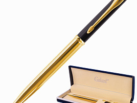 Ручка Galant подар. 143523 "ARROW GOLD", корпус черный/золотистый, детали золотистые, узел 0,7 мм, синяя