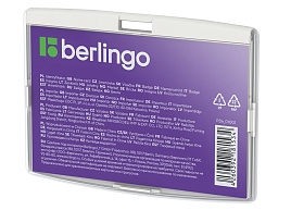 Бейдж горизонтальный Berlingo PDk_01001 "ID 300", 85*55мм, светло-серый, без держателя