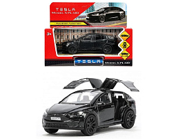 Машина металлическая MODELX-12-BK-WOD tesla model x plaid 12 см, двери, черн, кор