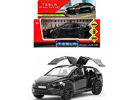 Машина металлическая MODELX-12-BK-WOD tesla model x plaid 12 см, двери, черн, кор
