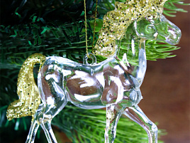 Подвеска пластик Единорожек золото 11,5см НУ-5106