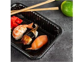 Одноразовый контейнер 0,75л(186*132)+крышка черный ЮУПМ7326