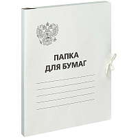 Папка для бумаг с завязками OfficeSpace 257310 Герб России, картон немелованный,300г/м2, белый, до 200л.