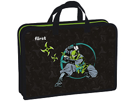 Папка для тетрадей А4 Forst  FT-HB-750405 с ручками 1 отделение, "Ninja", 340*245*75мм, пластик, на молнии