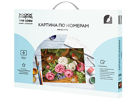 Набор для раскрашивания по номерам ТРИ СОВЫ КХ3040_53837 "Пышные розы", 30*40, с акриловыми красками и кистями