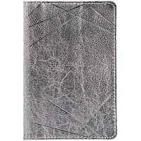Обложка на паспорт OfficeSpace 311090 "Silver", кожа, серебро, тиснение фольгой