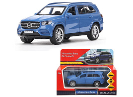 Машина металлическая GLS-12-BU MERCEDES-BENZ gls class amg 12см, дв,баг,ин,синий, кор.