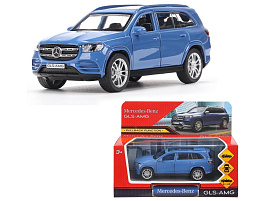 Машина металлическая GLS-12-BU MERCEDES-BENZ gls class amg 12см, дв,баг,ин,синий, кор.