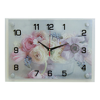 Часы настенные "21 Век" 35*25 2535-021 Цветы