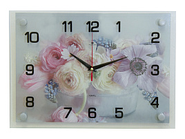 Часы настенные "21 Век" 35*25 2535-021 Цветы